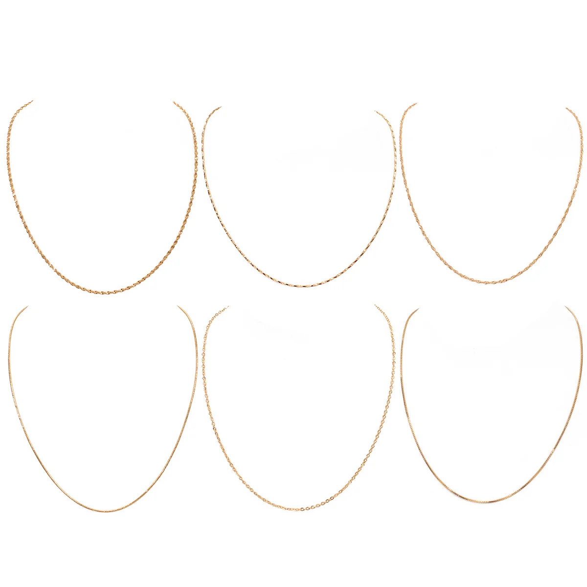 6 шт. золотые металлические цепочки для изготовления ювелирных изделий Diy Craft модное ожерелье женское прочное устойчивое к окислению подарочные ювелирные изделия
6 шт. золотые металлические цепочки для изготовления ювелирных изделий Diy Craft модное ожерелье женское прочное устойчивое к окислению подарочные ювелирные изделия