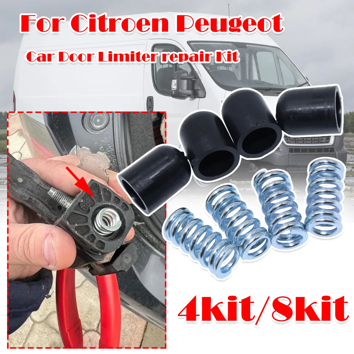 4kit For Peugeot 508 I 8D BOXER II Citroen JUMPER III C6 New Door Check Strap Limiter Repair Kit Stopper Damping Spring Clips
4kit For Peugeot 508 I 8D BOXER II Citroen JUMPER III C6 New Door Check Strap Limiter Repair Kit Stopper Damping Spring Clips