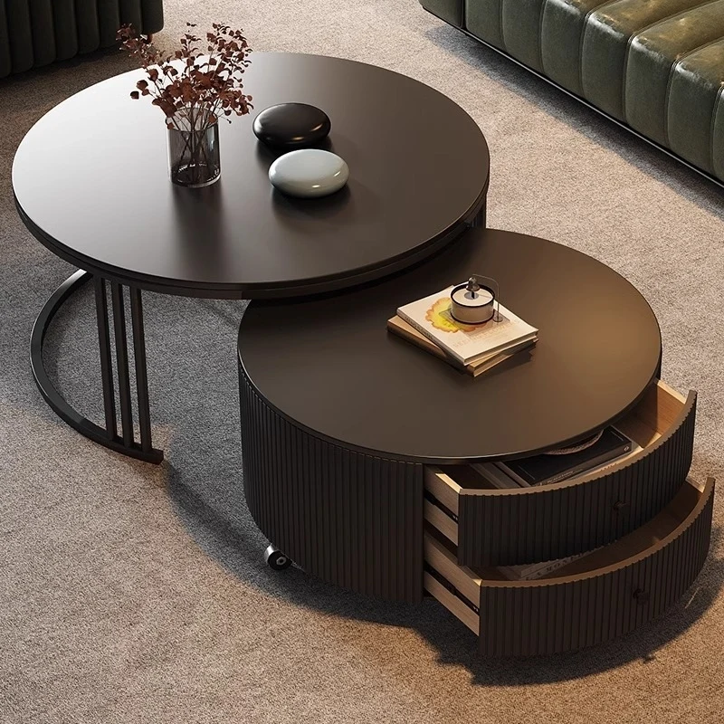Living room, home use, new light luxury, simple small apartment, high-end black circular rock slab coffee table
Living room, home use, new light luxury, simple small apartment, high-end black circular rock slab coffee table