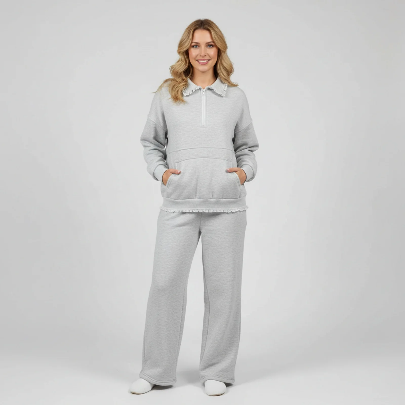Women Spring 2 Pieces Sets Solid Color Long Sleeve Zipped Hoodie and Pants Set Activewear Suits with Pockets
Women Spring 2 Pieces Sets Solid Color Long Sleeve Zipped Hoodie and Pants Set Activewear Suits with Pockets