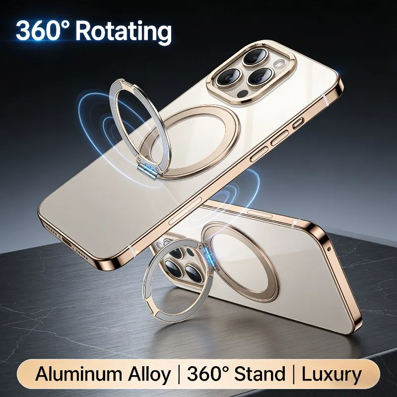 Luxury Metal Case For iPhone 16 Pro Max 16 Pro Aluminum Alloy Frame PC Hard Back Cover with 360 Rotating Stand
Luxury Metal Case For iPhone 16 Pro Max 16 Pro Aluminum Alloy Frame PC Hard Back Cover with 360 Rotating Stand