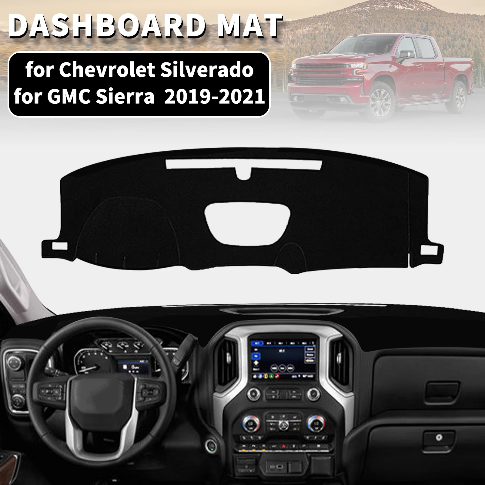 for Chevrolet Silverado GMC Sierra 2019-2021 Dashmat Dashboard Cover Dash Mat Anti-UV Sun Shade Carpet Pad Car Styling Protector
for Chevrolet Silverado GMC Sierra 2019-2021 Dashmat Dashboard Cover Dash Mat Anti-UV Sun Shade Carpet Pad Car Styling Protector