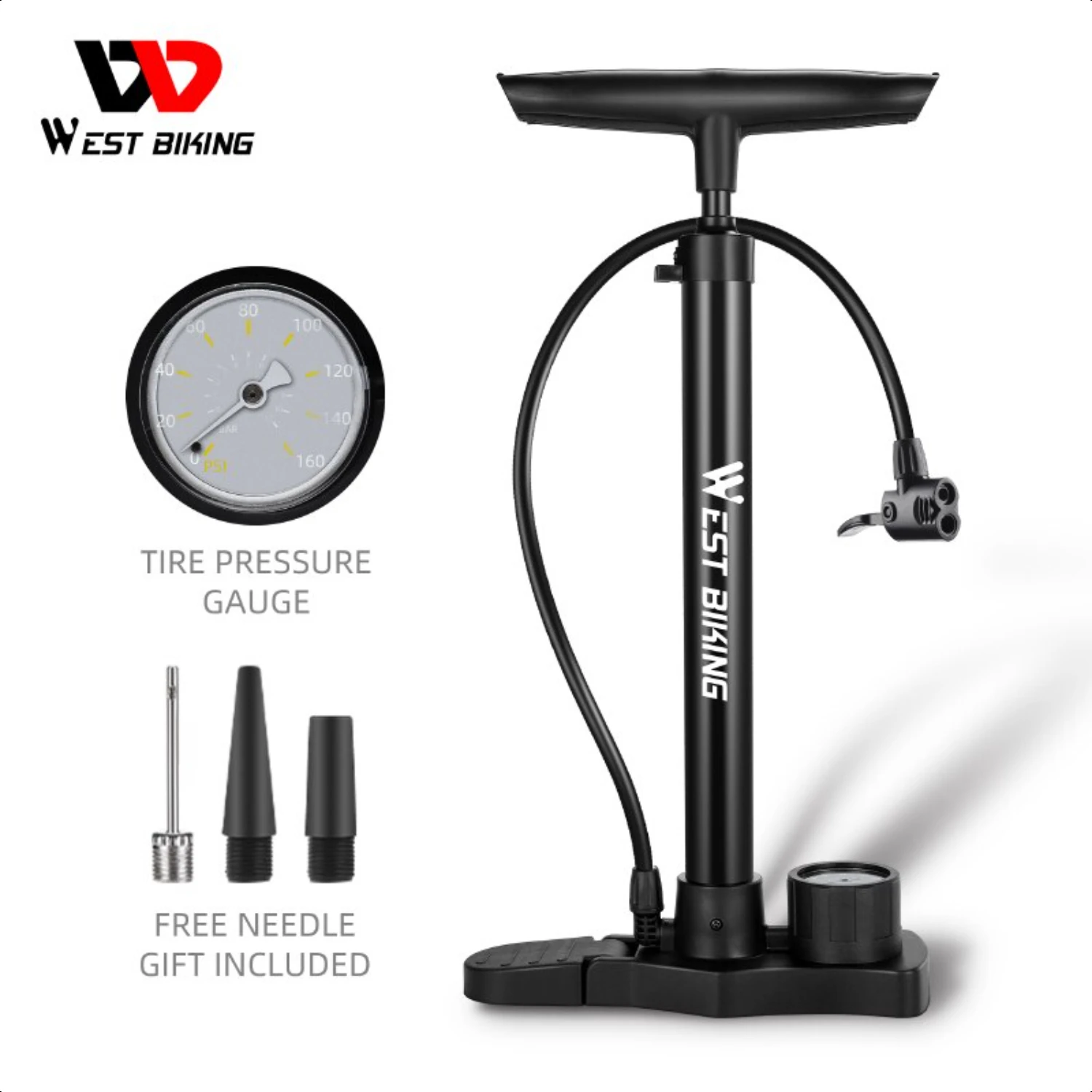 Bicycle 160PSI Portable Stainless Steel Bike Schrader Presta Valve Inflator Mountain Road Bike Accessories
Bicycle 160PSI Portable Stainless Steel Bike Schrader Presta Valve Inflator Mountain Road Bike Accessories
