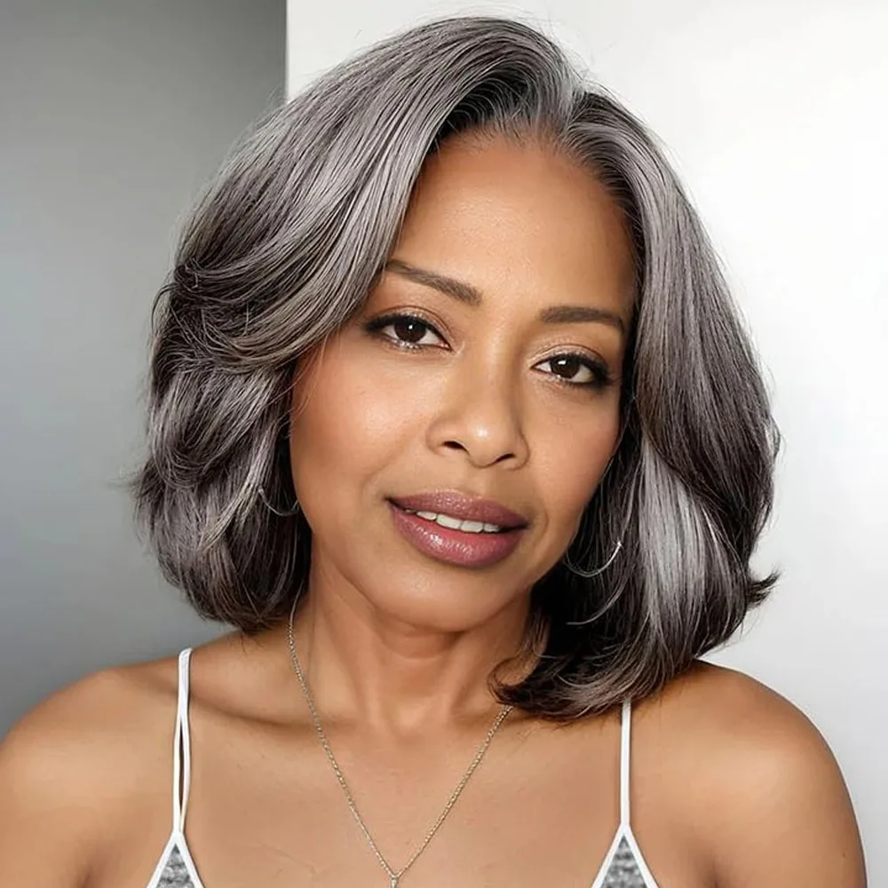 10 12 Inch Silver Gray Bob Wig 100% Glueless Wig Human Hair Ready To Wear 5x5 Lace Glueless Wig Loose Wave Silver Gray Colored
10 12 Inch Silver Gray Bob Wig 100% Glueless Wig Human Hair Ready To Wear 5x5 Lace Glueless Wig Loose Wave Silver Gray Colored