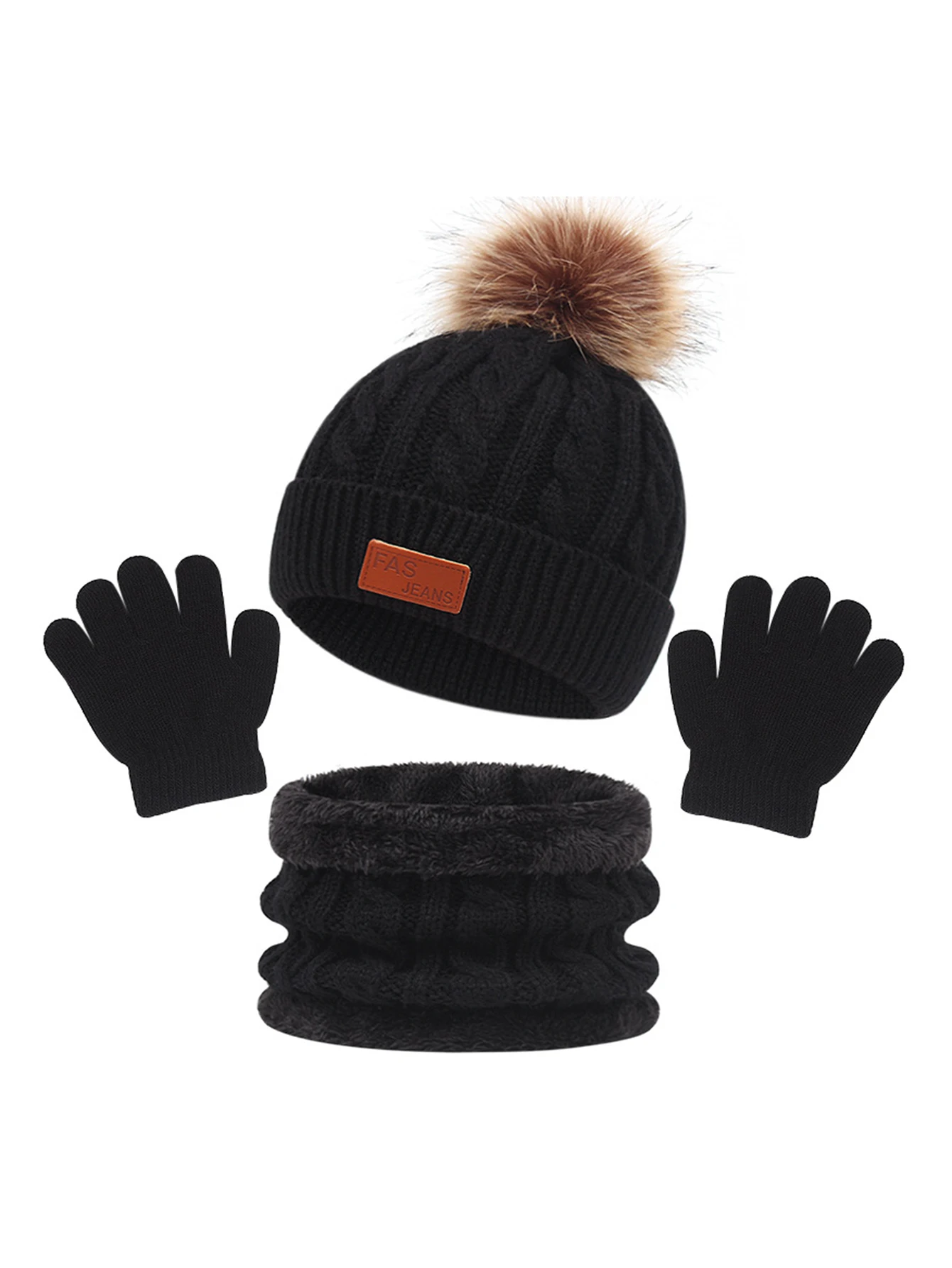 Children's Autumn Winter Warm Windproof Solid Color Hat Scarf Gloves Set Single Ball Hat
Children's Autumn Winter Warm Windproof Solid Color Hat Scarf Gloves Set Single Ball Hat