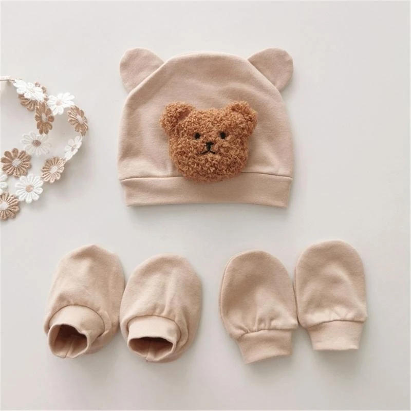M76C 3pcs Newborn Hat Gloves and Socks Set Comfortable Care Accessories for Babies 
M76C 3pcs Newborn Hat Gloves and Socks Set Comfortable Care Accessories for Babies
