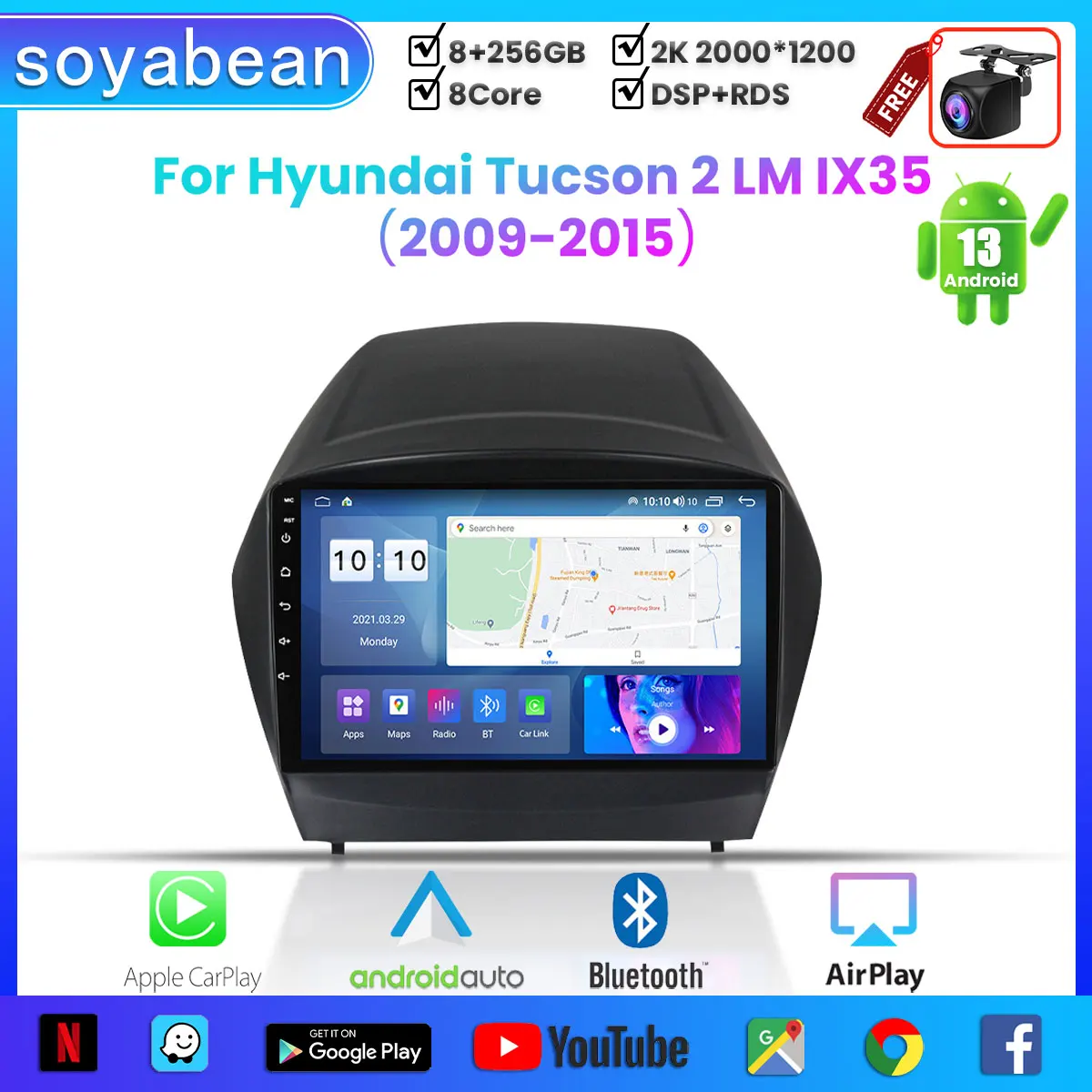 Android 13 Car Radio for Hyundai Tucson 2 LM IX35 2009-2015,9inch 2K Multimedia Player with 4G Car Carplay & 2Din GPS
Android 13 Car Radio for Hyundai Tucson 2 LM IX35 2009-2015,9inch 2K Multimedia Player with 4G Car Carplay & 2Din GPS