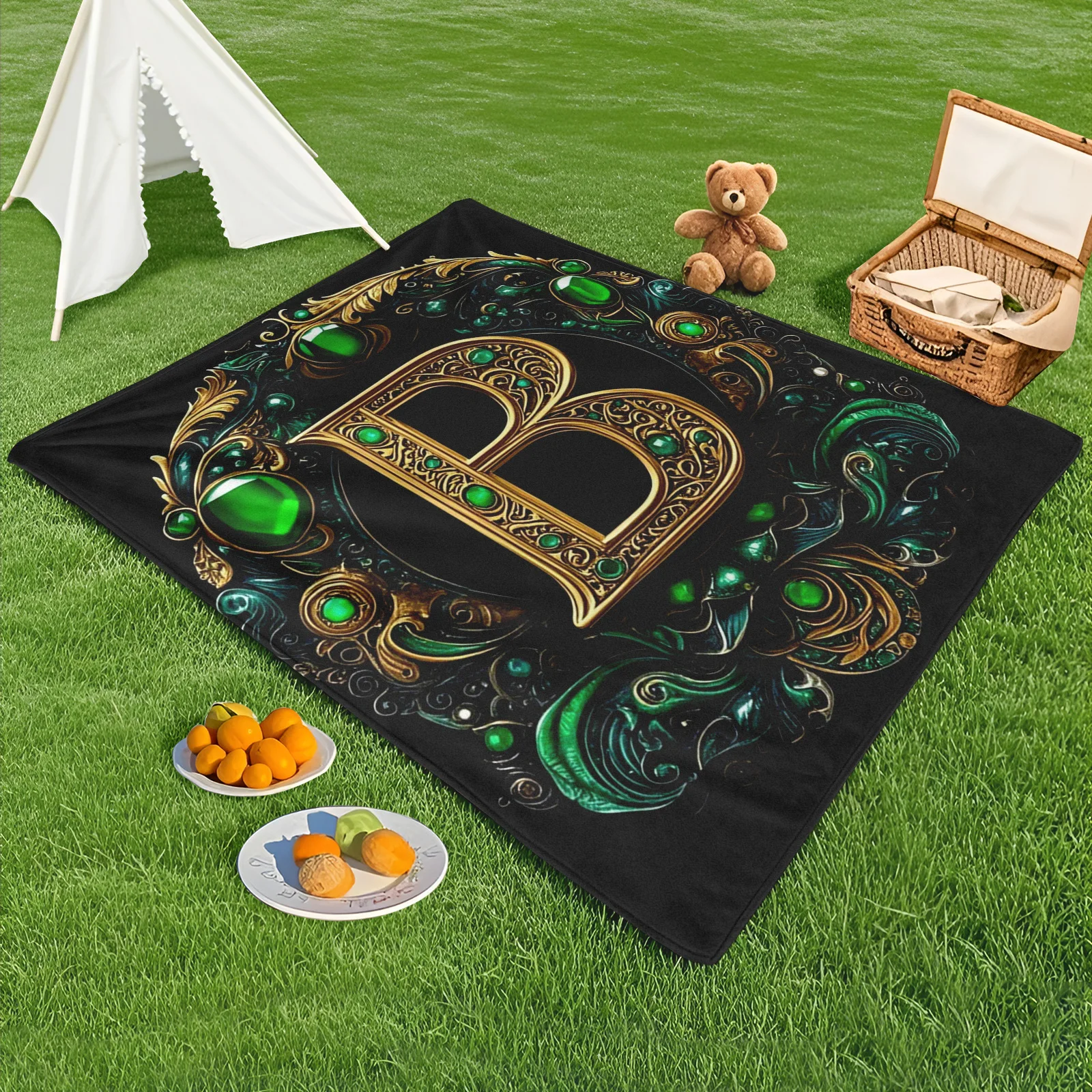 Elegant Green Emerald Inspired Letter B Design Outdoor Blanket For Stylish And Creative Outdoor Gatherings In Nature
Elegant Green Emerald Inspired Letter B Design Outdoor Blanket For Stylish And Creative Outdoor Gatherings In Nature