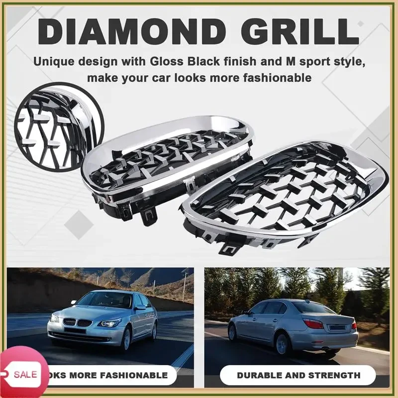 Уникальная передняя решетка радиатора в стиле Chrome Diamond для BMW 5-Series E60 E61 5 Series 520I 535I 550I 2004-2009
Уникальная передняя решетка радиатора в стиле Chrome Diamond для BMW 5-Series E60 E61 5 Series 520I 535I 550I 2004-2009