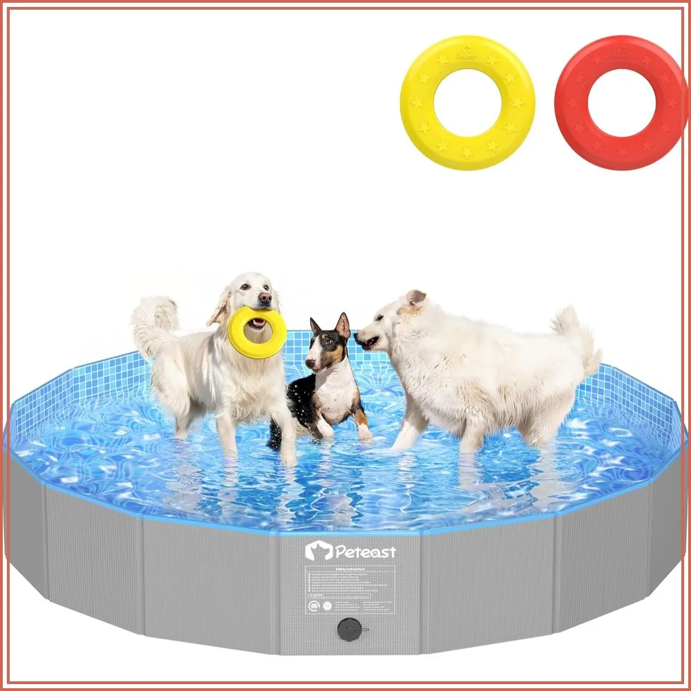 Foldable Dog Pool with 2 Flying Disks, Durable Hard Plastic Swimming Pools for Large Dogs, Collapsible Pet Pool for Backyard & Indoor, 71 in
Foldable Dog Pool with 2 Flying Disks, Durable Hard Plastic Swimming Pools for Large Dogs, Collapsible Pet Pool for Backyard & Indoor, 71 in