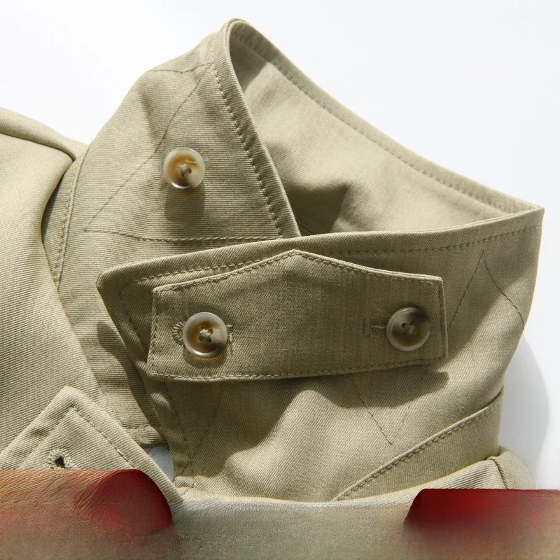 Elegant British Gentleman Lightweight High Density Twill Khaki Spring Men's High End Vintage Style Buttoned Harrington Jacket
Elegant British Gentleman Lightweight High Density Twill Khaki Spring Men's High End Vintage Style Buttoned Harrington Jacket