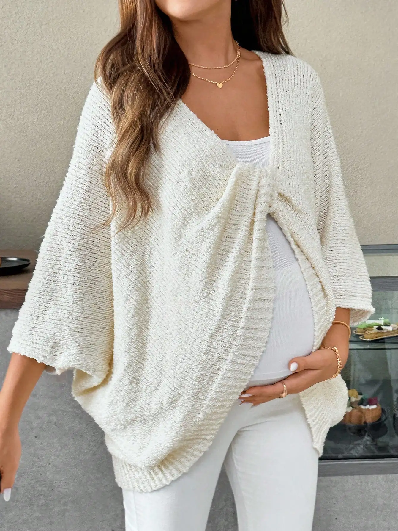 Batwing Sleeve Front Twist Maternity Knit Sweater
Batwing Sleeve Front Twist Maternity Knit Sweater