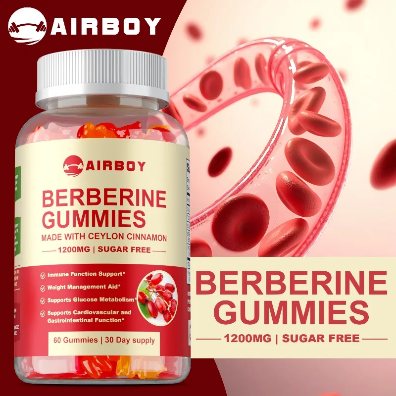 Berberine Gummies - Contains Ceylon Cinnamon, Weight Management, Supports Heart and Cardiovascular Health, Boosts Immunity
Berberine Gummies - Contains Ceylon Cinnamon, Weight Management, Supports Heart and Cardiovascular Health, Boosts Immunity
