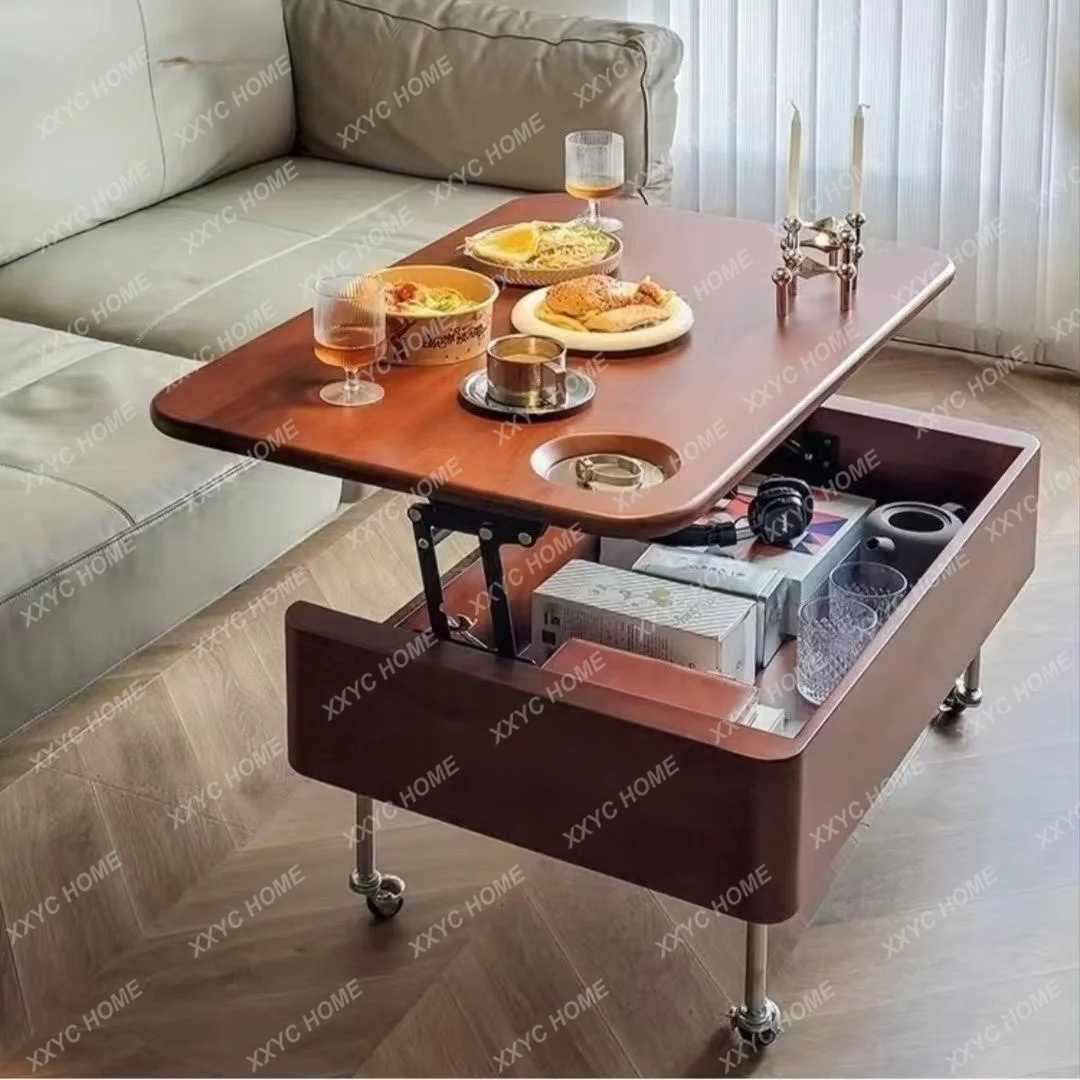 Movable modern simple antique lifting coffee table wooden table living room small table
Movable modern simple antique lifting coffee table wooden table living room small table