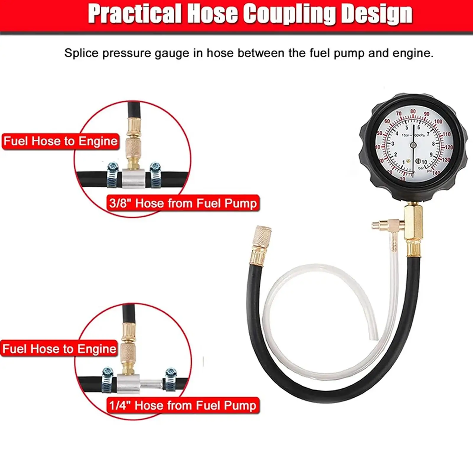 Oil Pressure Test Kit 0-140 PSI Diagnostic Detector For Injector Oil Injector Pressure Tester For Automotive Truck Motorcycle
Oil Pressure Test Kit 0-140 PSI Diagnostic Detector For Injector Oil Injector Pressure Tester For Automotive Truck Motorcycle