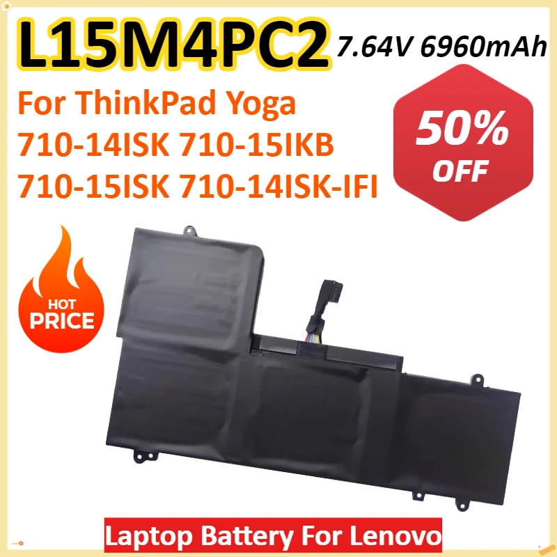 Новый аккумулятор для ноутбука L15M4PC2 7,64 В 6960 мАч для Lenovo ThinkPad Yoga 710-14IKB 710-14ISK 710-15IKB 710-15ISK 710-14ISK-IFI
Новый аккумулятор для ноутбука L15M4PC2 7,64 В 6960 мАч для Lenovo ThinkPad Yoga 710-14IKB 710-14ISK 710-15IKB 710-15ISK 710-14ISK-IFI