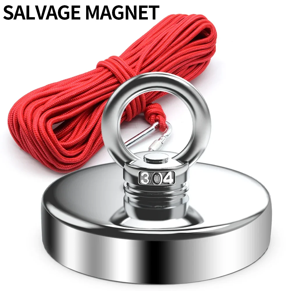 N52 Salvage Magnet Heavy Duty Search Magnets Strong Neodymium Magnet Deep Sea Fishing Magnets Mounting with Ring Eyebolt
N52 Salvage Magnet Heavy Duty Search Magnets Strong Neodymium Magnet Deep Sea Fishing Magnets Mounting with Ring Eyebolt