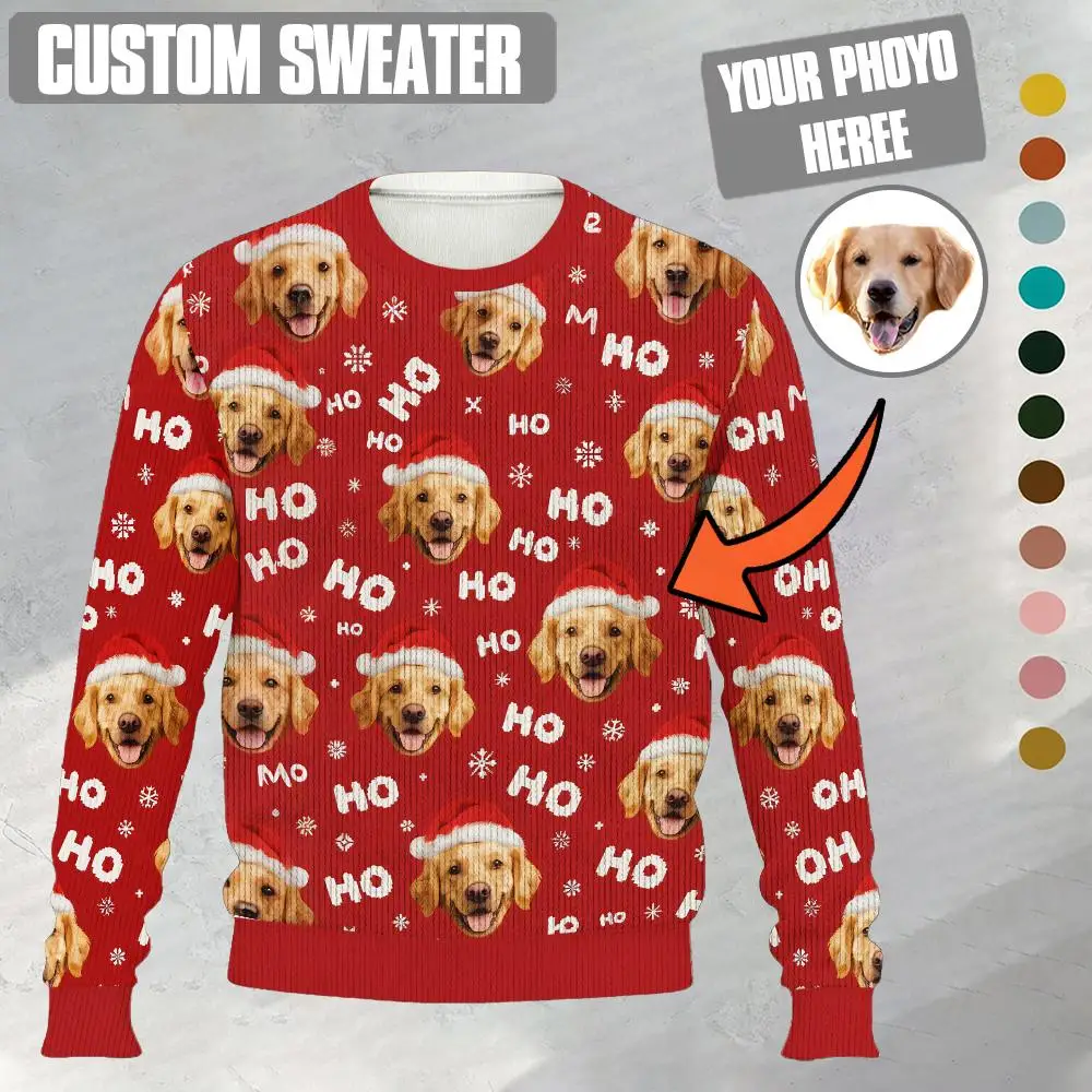 Personalized Ugly Christmas Sweaters Customized Photo Or Pet Dog Cat Face Fun Christmas Pullovers Unisex Holiday Party Gifts
Personalized Ugly Christmas Sweaters Customized Photo Or Pet Dog Cat Face Fun Christmas Pullovers Unisex Holiday Party Gifts