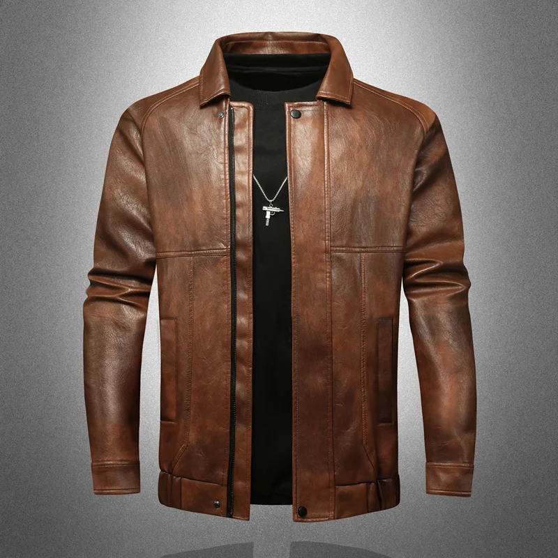 Outdoor New Leather Jacket Korean Style Men's Spring Slim Fit Lapel Jacket Men's Top Windproof Casual Jacket Men's Warm Clothing
Outdoor New Leather Jacket Korean Style Men's Spring Slim Fit Lapel Jacket Men's Top Windproof Casual Jacket Men's Warm Clothing