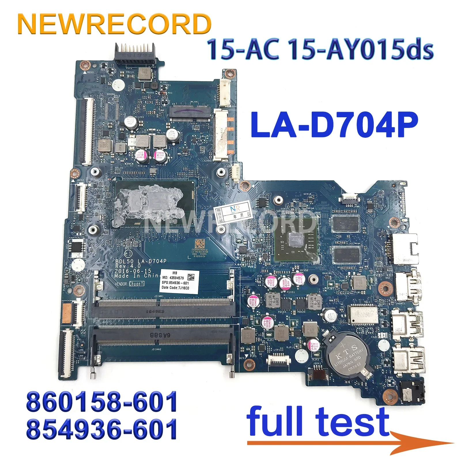 For HP Pavilion 250 G5 15-AY 15-AC Laptop Motherboard with i3 i5 i7 CPU DR4 100% Tested
For HP Pavilion 250 G5 15-AY 15-AC Laptop Motherboard with i3 i5 i7 CPU DR4 100% Tested