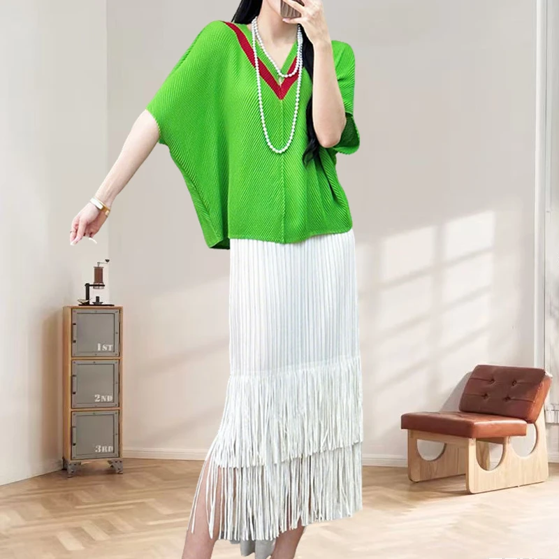 Miyake Pleated Skirt Set Plisse Slimming Set Miyake Causal Fold 2025 Summer Green Pleat Top White Bustier Skirt Pleats Set Women
Miyake Pleated Skirt Set Plisse Slimming Set Miyake Causal Fold 2025 Summer Green Pleat Top White Bustier Skirt Pleats Set Women
