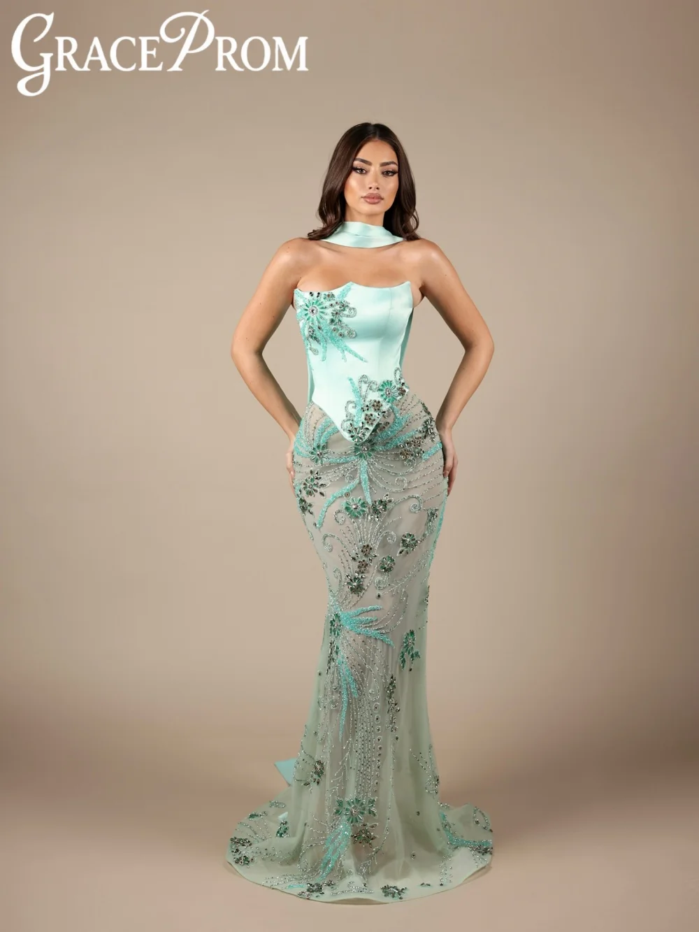 Mint Green Illusion Crystal Evening Dress With Corset Mermaid Long Wedding Party Gown Customized Chic Strapless Banquet Dresses
Mint Green Illusion Crystal Evening Dress With Corset Mermaid Long Wedding Party Gown Customized Chic Strapless Banquet Dresses