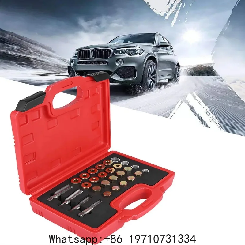 64Pcs Oil Pan Thread Repair Kit Sump Gearbox Drain Plug Tool Set M115 M17 M20
64Pcs Oil Pan Thread Repair Kit Sump Gearbox Drain Plug Tool Set M115 M17 M20