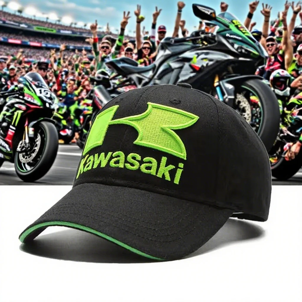 Kawasaki Ninja ZX H2 Official Style Racing Cap Black Baseball Hat w/Lime Green Logo for MotoGP Fans&Motorcycle Riders Accessorie
Kawasaki Ninja ZX H2 Official Style Racing Cap Black Baseball Hat w/Lime Green Logo for MotoGP Fans&Motorcycle Riders Accessorie