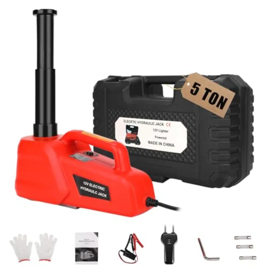 Electric Hydraulic Car Jack Kit 5 Ton 12V for SUV Sedan Truck Repair Steel, Black, Ultra-Portable with 17.7 Inch Lift Range Lig
Electric Hydraulic Car Jack Kit 5 Ton 12V for SUV Sedan Truck Repair Steel, Black, Ultra-Portable with 17.7 Inch Lift Range Lig