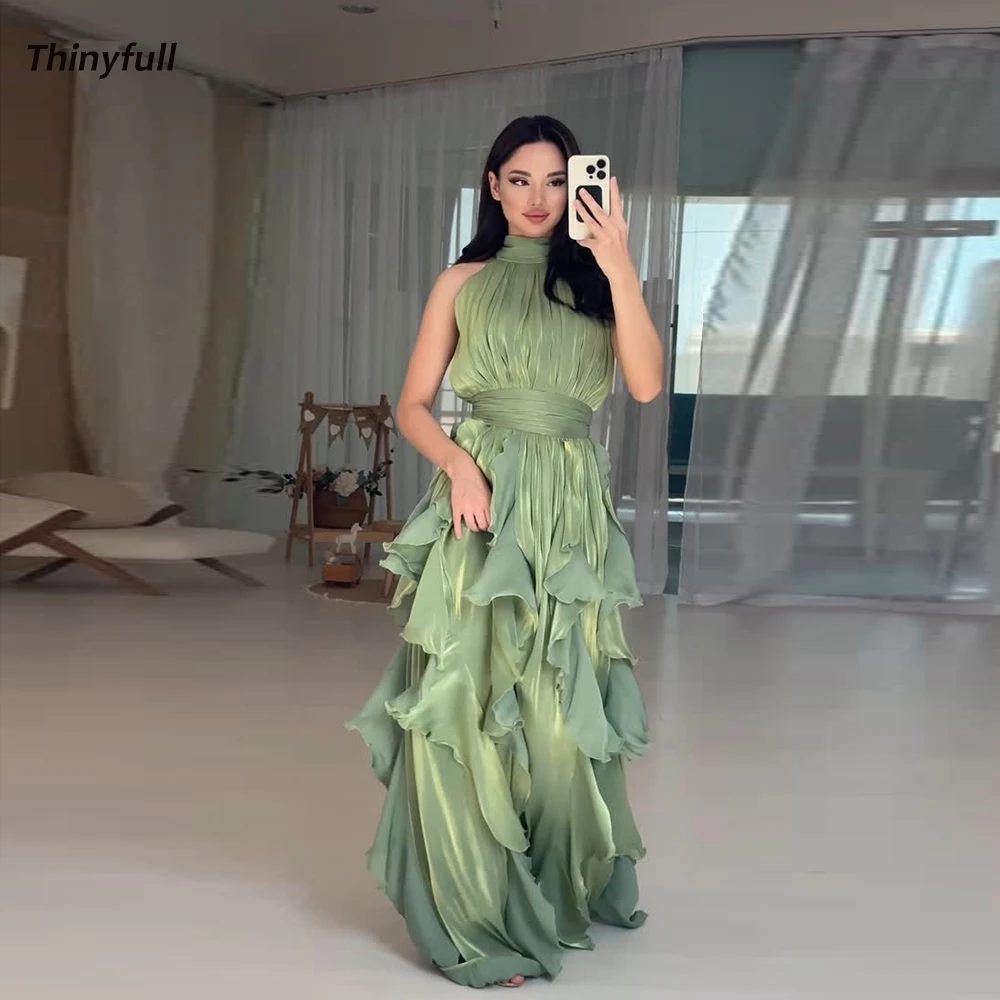 Thinyfull A-line Arab Glitter Prom Dresses Sleeveless Ruffles Evening Party Gown Dubai Long Dress robes de soirée Customized
Thinyfull A-line Arab Glitter Prom Dresses Sleeveless Ruffles Evening Party Gown Dubai Long Dress robes de soirée Customized