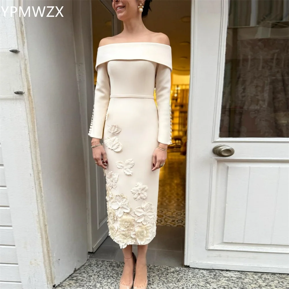 Customized YPMWZX Off-the-shoulder Column Ankle length Skirts Applique 3D Flower Bespoke Occasion Dresses
Customized YPMWZX Off-the-shoulder Column Ankle length Skirts Applique 3D Flower Bespoke Occasion Dresses