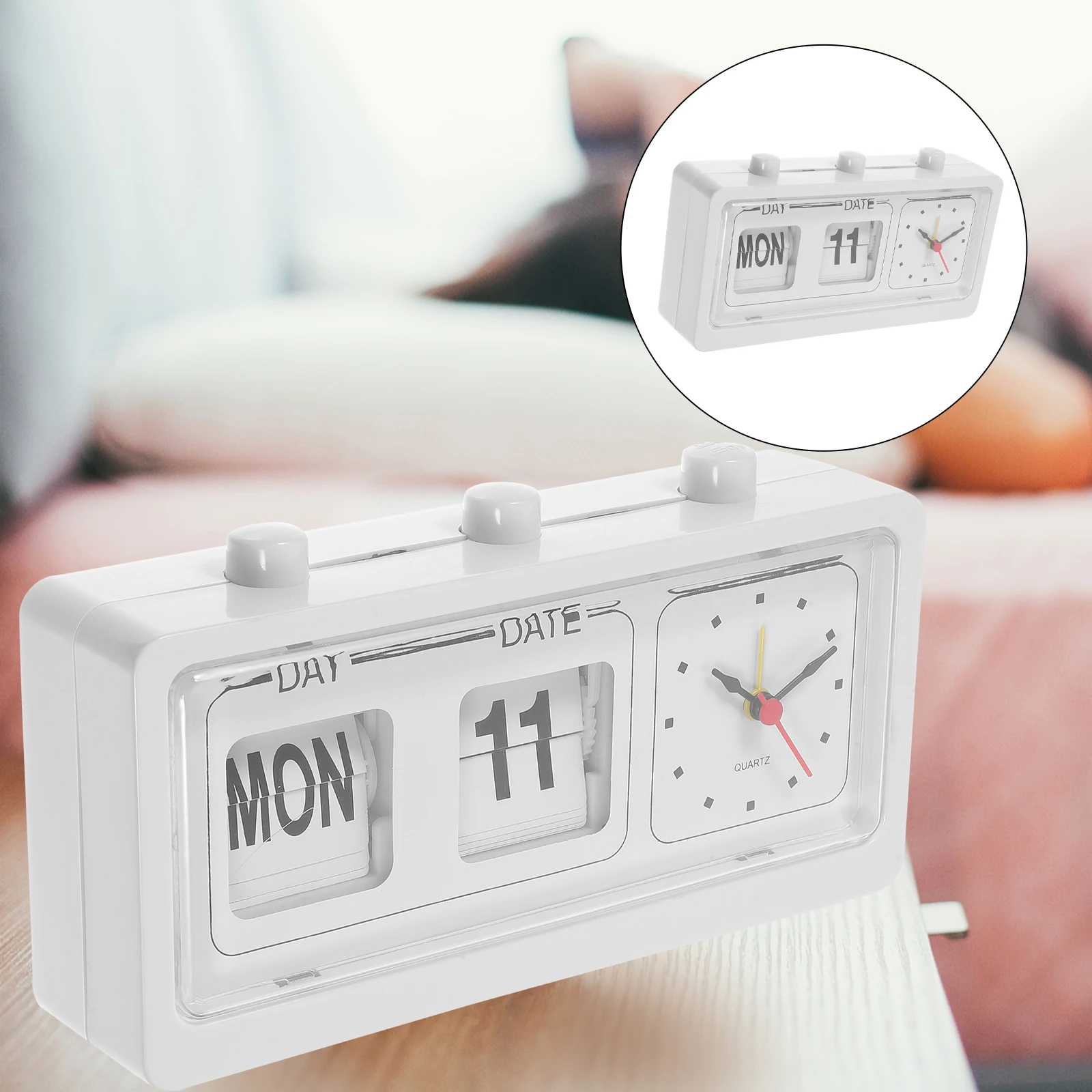 Clock Manual Date Week Display Home Use Alarm Clock White Desk Office Child Bedroom Kitchen Living Room Solution
Clock Manual Date Week Display Home Use Alarm Clock White Desk Office Child Bedroom Kitchen Living Room Solution