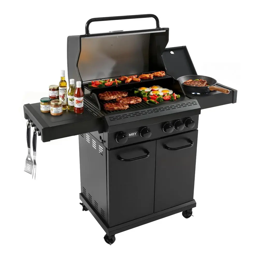 Burner Propane Gas Grill with 1 Side Burner, 50,000 BTU Outdoor BBQ Grill, HeavyDuty Steel Construction, Cast Iron Cooking Grat
Burner Propane Gas Grill with 1 Side Burner, 50,000 BTU Outdoor BBQ Grill, HeavyDuty Steel Construction, Cast Iron Cooking Grat