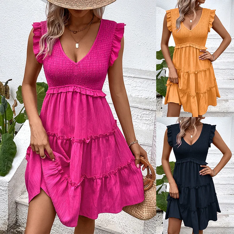 2025 Summer New European and American Style Vacation Casual Sleeveless Slimming Draped Solid Color Women's Dress N001
2025 Summer New European and American Style Vacation Casual Sleeveless Slimming Draped Solid Color Women's Dress N001