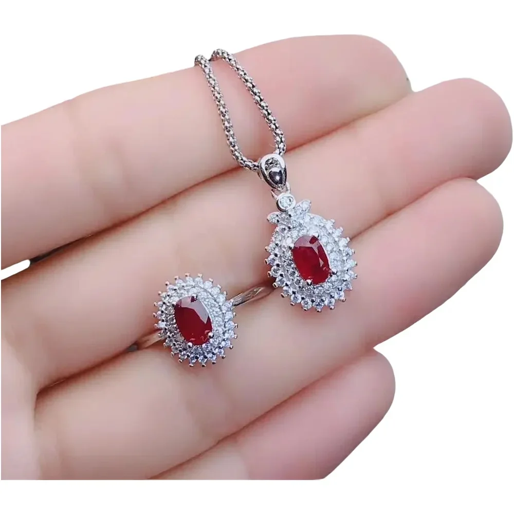 KJJEAXCMY-925 Sterling Silver Inlaid Natural Ruby Pendant Ring Set Women, Support Detection, Boutique Jewelry Party, birthday
KJJEAXCMY-925 Sterling Silver Inlaid Natural Ruby Pendant Ring Set Women, Support Detection, Boutique Jewelry Party, birthday