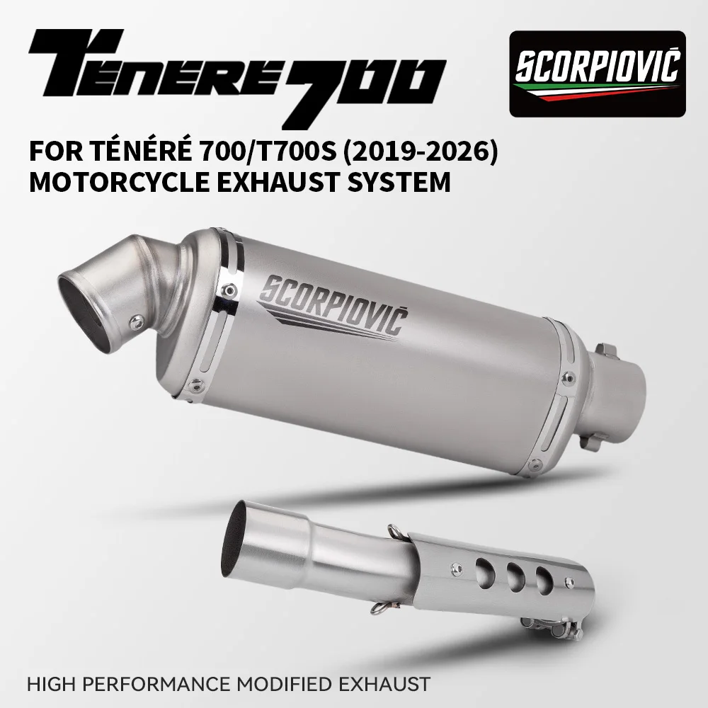 Suitable for Tenere700 T700S T700 T98 motorcycle mid-section exhaust stainless steel set 51mm muffler (2019-2026 model year)
Suitable for Tenere700 T700S T700 T98 motorcycle mid-section exhaust stainless steel set 51mm muffler (2019-2026 model year)