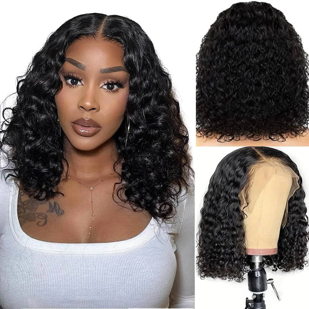 Deep Wave Bob 13x4 Lace Front Wigs For Women Brazilian with Baby Hair Short Bob Wig Pre Plucked 180% Density Natural Color
Deep Wave Bob 13x4 Lace Front Wigs For Women Brazilian with Baby Hair Short Bob Wig Pre Plucked 180% Density Natural Color