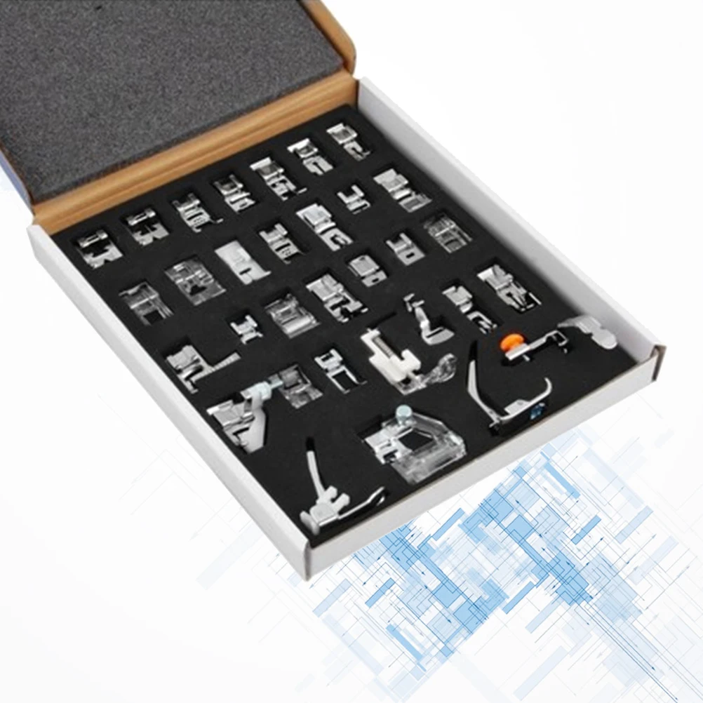 32pcs Sewing Machine Presser Feet Set Premium Compact Multifunctional Accessories For Low Shank Machines Fit lock White
32pcs Sewing Machine Presser Feet Set Premium Compact Multifunctional Accessories For Low Shank Machines Fit lock White