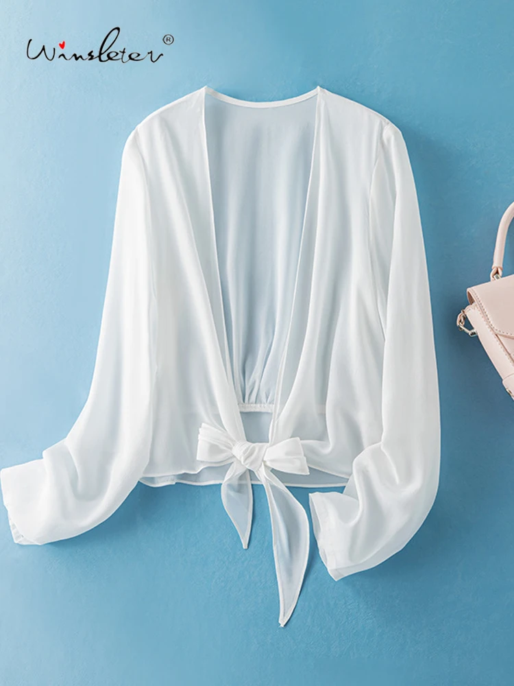 Winsleter - Элегантный солнцезащитный топ из 100% шелка, с длинными рукавами и шнуровкой, женская короткая накидка для пляжного отдыха, весна 2026, C61936CC
Winsleter - Элегантный солнцезащитный топ из 100% шелка, с длинными рукавами и шнуровкой, женская короткая накидка для пляжного отдыха, весна 2026, C61936CC