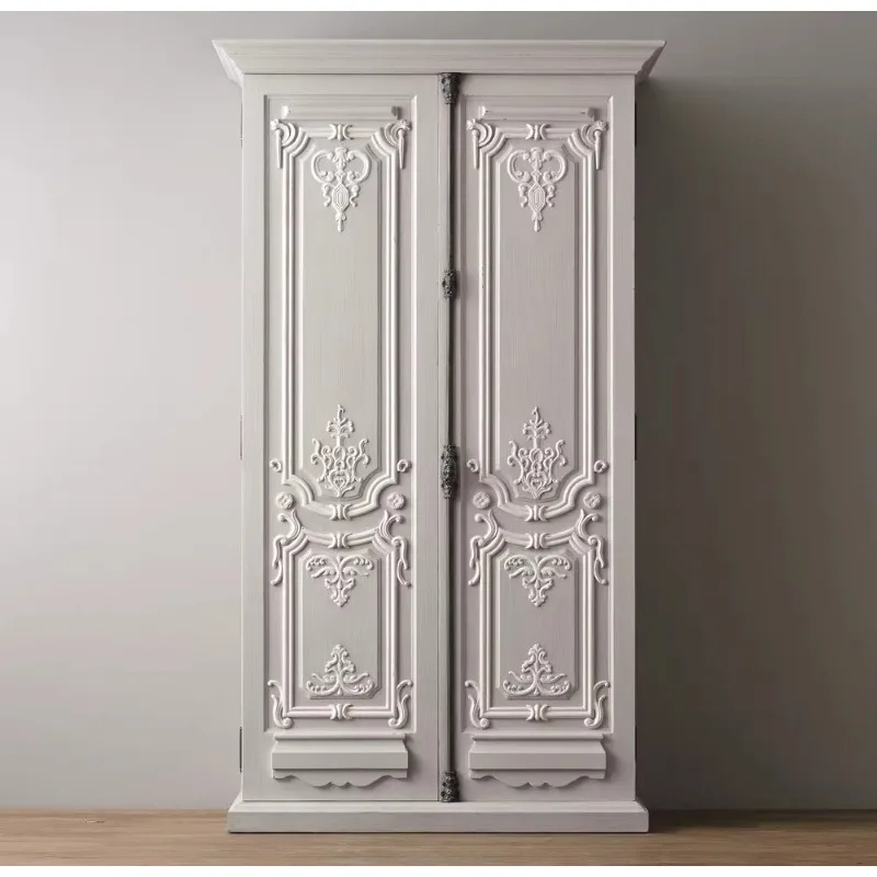 Loco-style wardrobe flat door European style wood carving flower assembly adult art movable wardrobe children American style
Loco-style wardrobe flat door European style wood carving flower assembly adult art movable wardrobe children American style