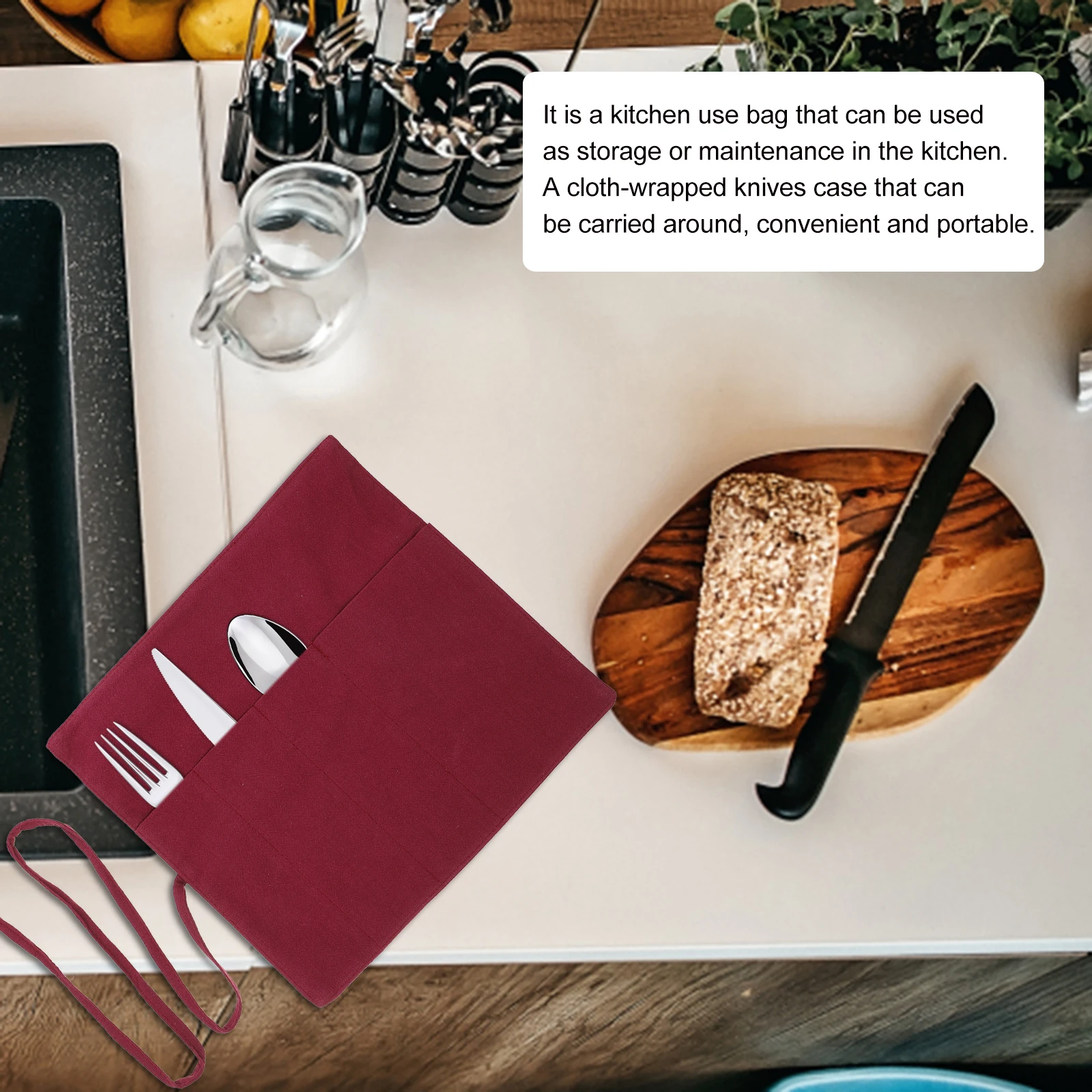 1Pcs Kitchen Knife Storage Bag Portable Cloth Roll Case Cutlery Carrier Camping Utensil Dirt-Proof Multipurpose Pouch 
1Pcs Kitchen Knife Storage Bag Portable Cloth Roll Case Cutlery Carrier Camping Utensil Dirt-Proof Multipurpose Pouch