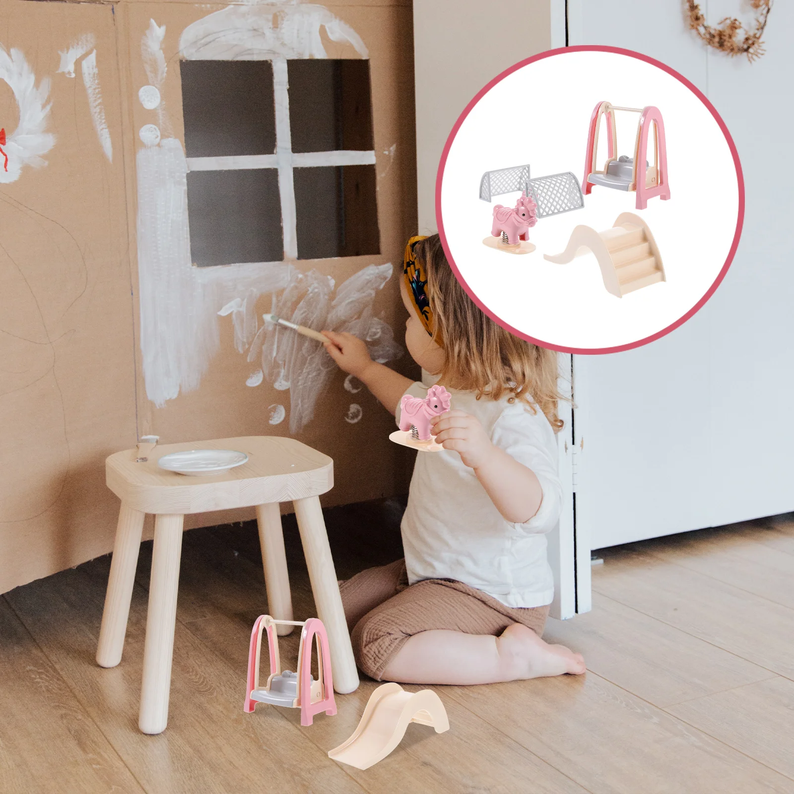 House Decoration Rocking-horse Swing Chair Furniture Football Goal Toy Scene Prop Plastic Mini Fitness
House Decoration Rocking-horse Swing Chair Furniture Football Goal Toy Scene Prop Plastic Mini Fitness