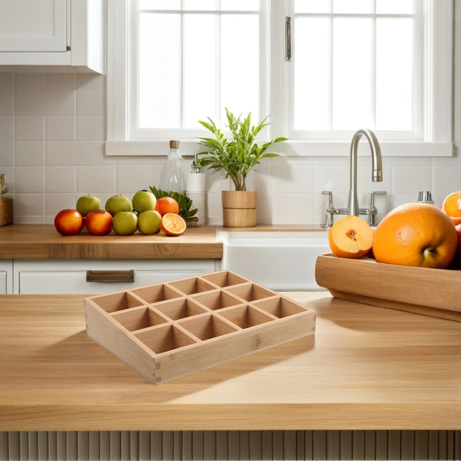 Wooden Spice Rack 1 Tier Multi Compartment Seasoning Storage Organizer for Countertop Kitchen Shelf Display Riser
Wooden Spice Rack 1 Tier Multi Compartment Seasoning Storage Organizer for Countertop Kitchen Shelf Display Riser
