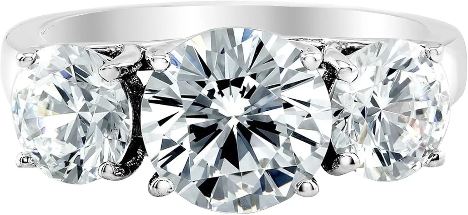 3-Stone Round Diamond Ring for Women, Lab-Grown, D-E Color, VS1-VS2 Clarity
3-Stone Round Diamond Ring for Women, Lab-Grown, D-E Color, VS1-VS2 Clarity
