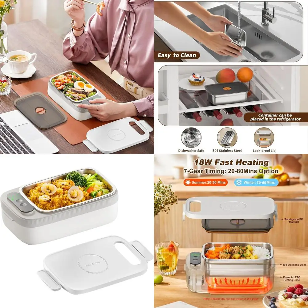Adults Cordless 14000mAh Rechargeable Auto-Heated Lunch Box, 1L Portable Food Warmer for Car, Office, Travel, Picnic & Outdoor U
Adults Cordless 14000mAh Rechargeable Auto-Heated Lunch Box, 1L Portable Food Warmer for Car, Office, Travel, Picnic & Outdoor U