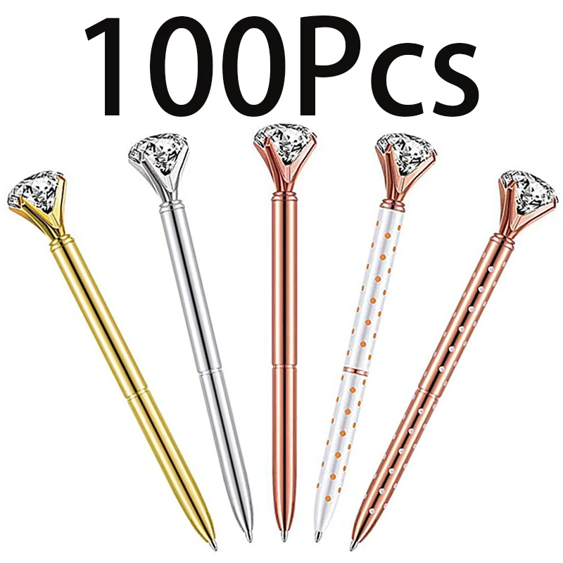 100Pcs Big Diamond Metal Ballpoint Pen Writing Pens for Student Stationery Office
100Pcs Big Diamond Metal Ballpoint Pen Writing Pens for Student Stationery Office