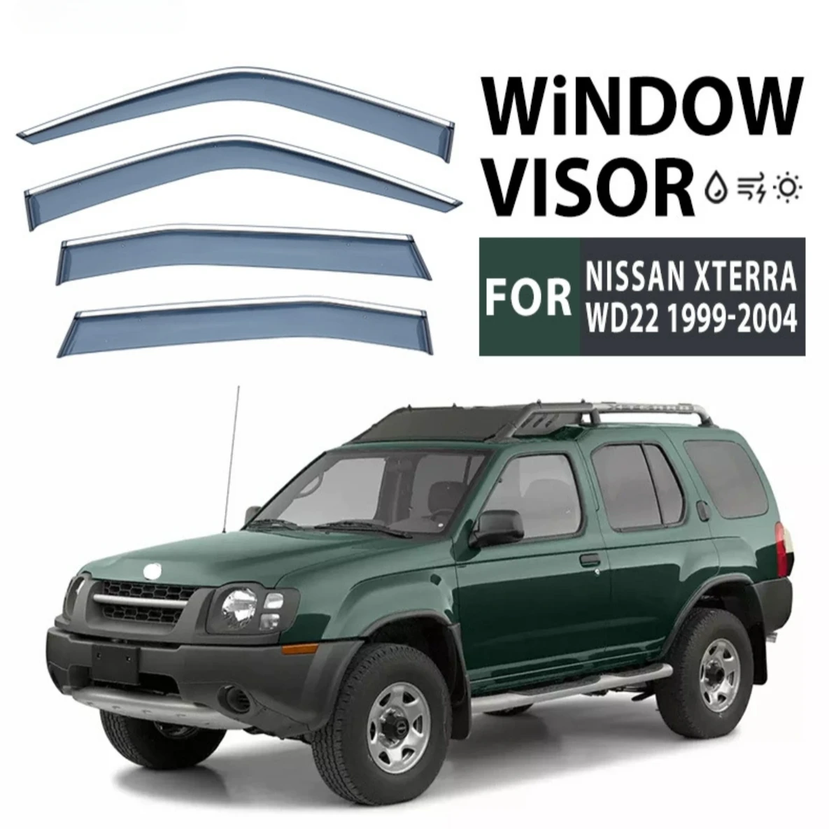 Chrome Strips Rain Guards for NISSAN Xterra 1999-2004 Wind Deflectors Door Visor Vent Shades Ventvisor Window Visor Accessories
Chrome Strips Rain Guards for NISSAN Xterra 1999-2004 Wind Deflectors Door Visor Vent Shades Ventvisor Window Visor Accessories