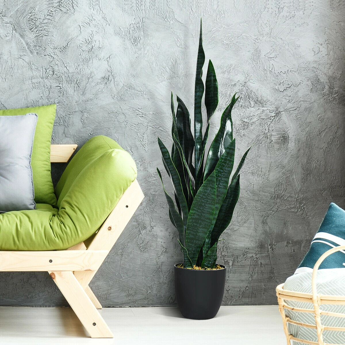 35.5 Inch Indoor-Outdoor Artificial Fake Snake Plant
35.5 Inch Indoor-Outdoor Artificial Fake Snake Plant