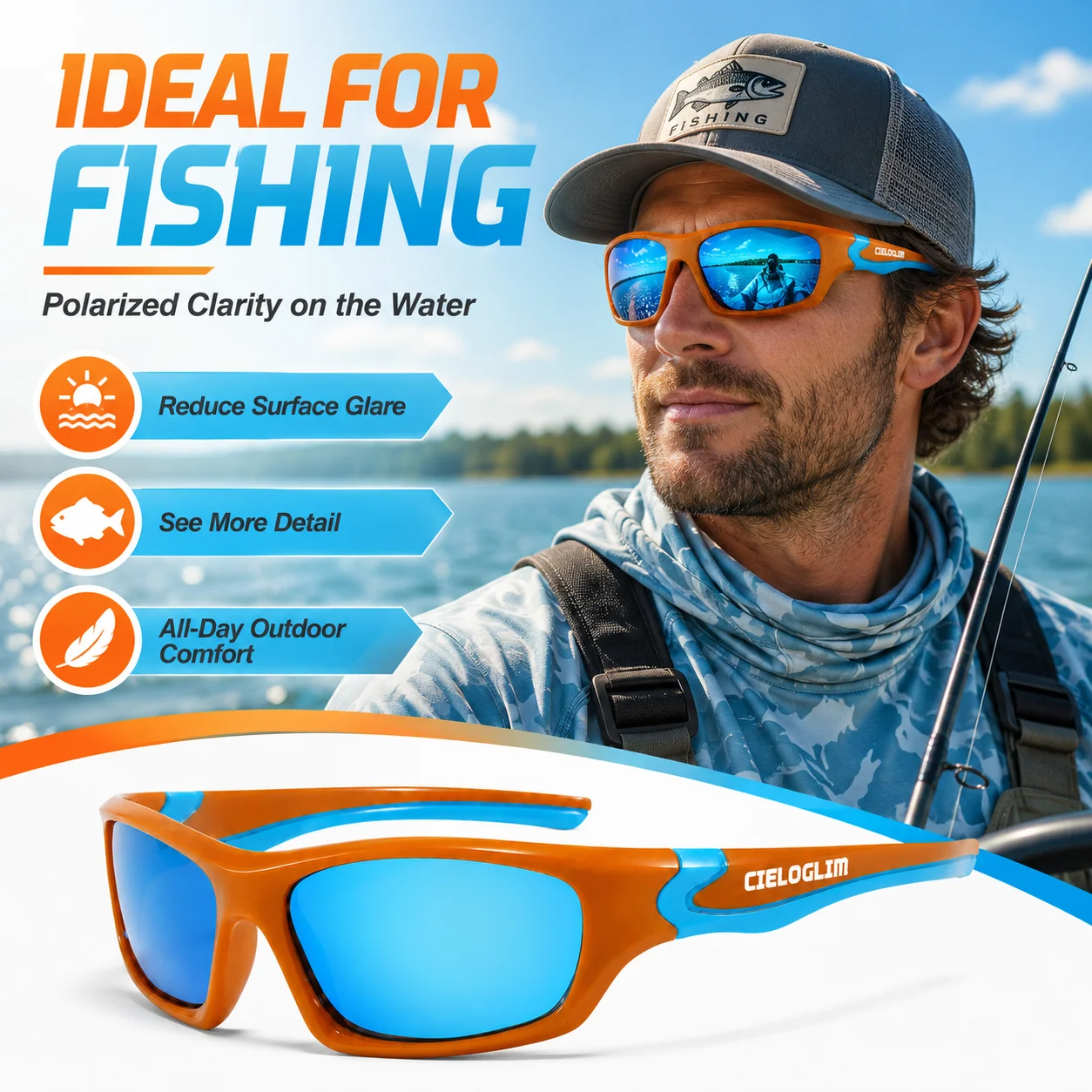 CIELOGLIM Polarized UV400 Mountain Sunglasses Outdoor Cycling Fishing Hiking Climbing Travel Eyewear
CIELOGLIM Polarized UV400 Mountain Sunglasses Outdoor Cycling Fishing Hiking Climbing Travel Eyewear