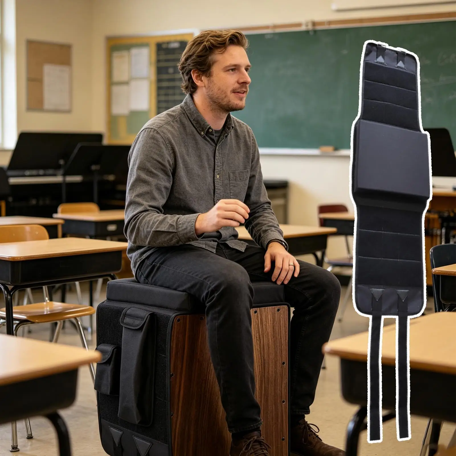 Cajon Drum Cushion Adjustable With 2 Side Pockets Lightweight Cajon Drum Accessory For School Practice Room Recording Studio
Cajon Drum Cushion Adjustable With 2 Side Pockets Lightweight Cajon Drum Accessory For School Practice Room Recording Studio